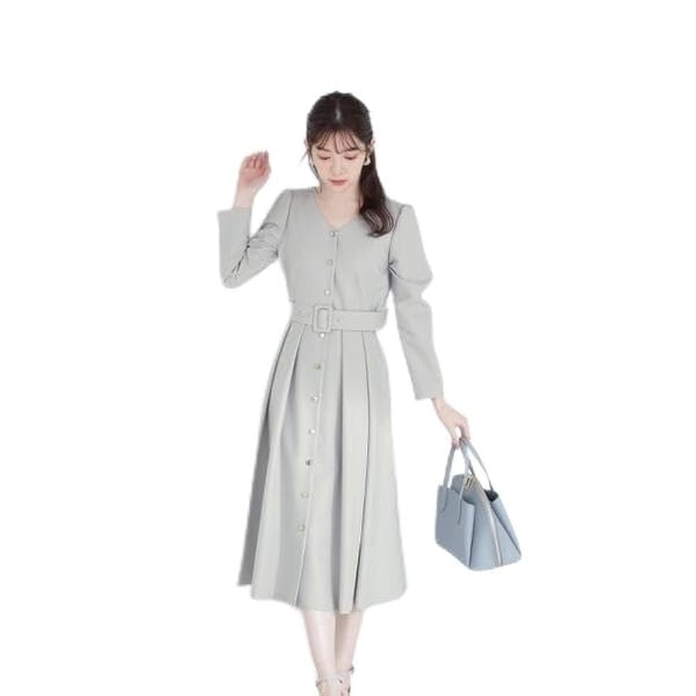 極美品✨フォクシー クラシックD 半袖フレアワンピース ベルト付き グレー 40 極美品✨フォクシー クラシックD 半袖フレアワンピース ベルト